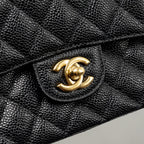 CHANEL MEDIUM CLASSIC DOUBLE FLAP BAG CAVIAR BLACK GHW
