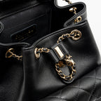 CHANEL MINI DUMA BACKPACK CALFSKIN BLACK LGHW (MICROCHIP)