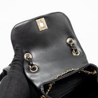 CHANEL MINI DUMA BACKPACK CALFSKIN BLACK LGHW (MICROCHIP)