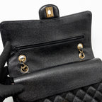 CHANEL MEDIUM CLASSIC DOUBLE FLAP BAG CAVIAR BLACK GHW