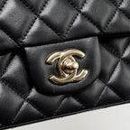 CHANEL MINI RECTANGULAR FLAP BAG LAMBSKIN BLACK LGHW
