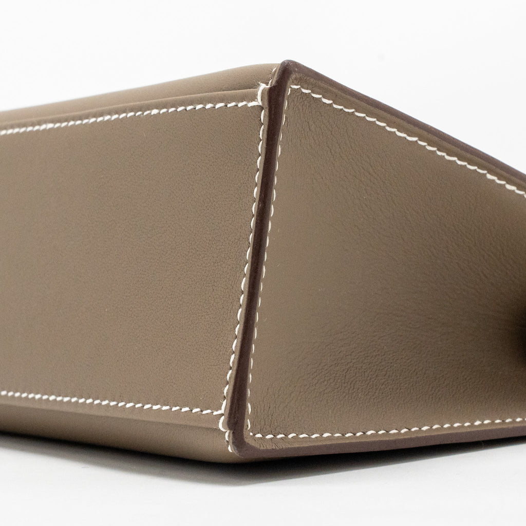 Hermes Kelly Pochette swift etoupe SHW