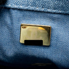 Chanel pearl crush mini square flap bag denim light blue GHW (microchip)