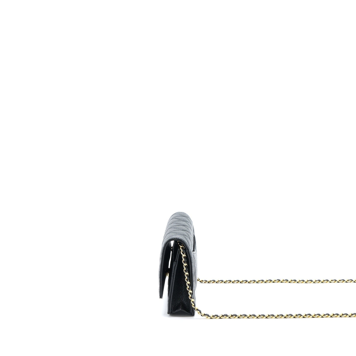 CHANEL CLASSIC WALLET ON CHAIN CAVIAR BLACK GHW (MICROCHIP)