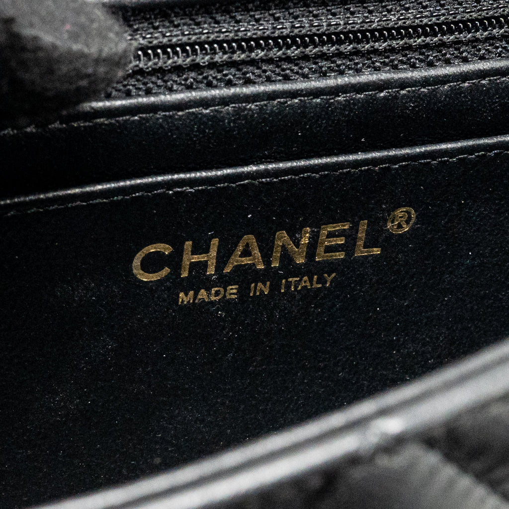 CHANEL MINI RECTANGULAR FLAP BAG LAMBSKIN BLACK LGHW