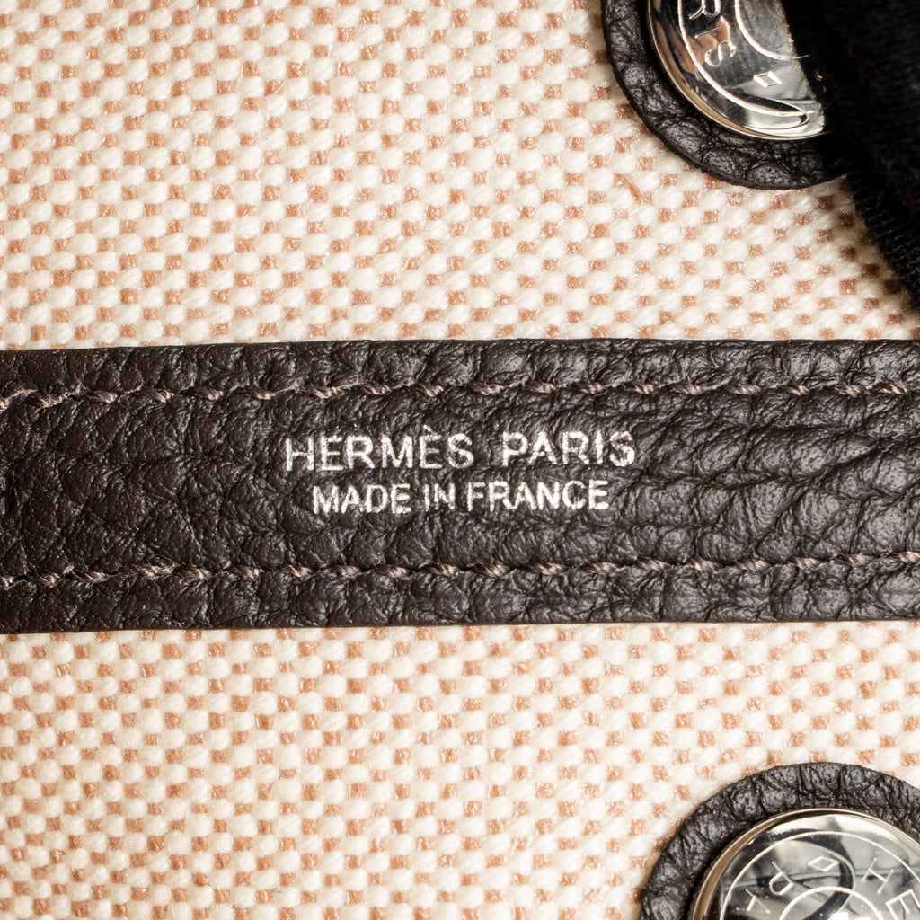 HERMES NEO GARDEN PARTY 23 CANVAS/NEGONDA ECRU-BEIGE/EBENE SHW