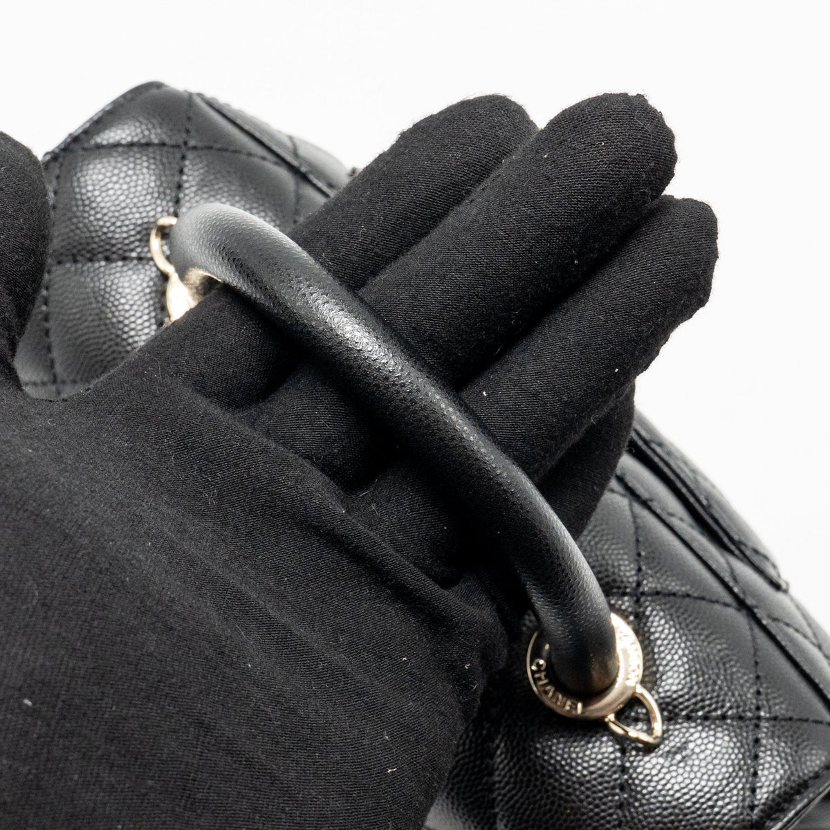 CHANEL SMALL COCO HANDLE CAVIAR BLACK LGHW (MICROCHIP)