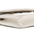 CHANEL CLASSIC WALLET ON CHAIN CAVIAR WHITE LGHW (MICROCHIP)