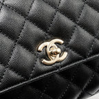 CHANEL SMALL COCO HANDLE CAVIAR BLACK LGHW (MICROCHIP)