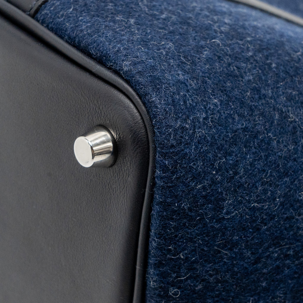 Hermes Picotin 18 Felt Lock Bag Blue Nuit / Caban SHW with Birdy Charm (Sell In A Set)