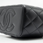 CHANEL TOP HANDLE LONG VANITY CASE LAMBSKIN BLACK SHW (MICROCHIP)