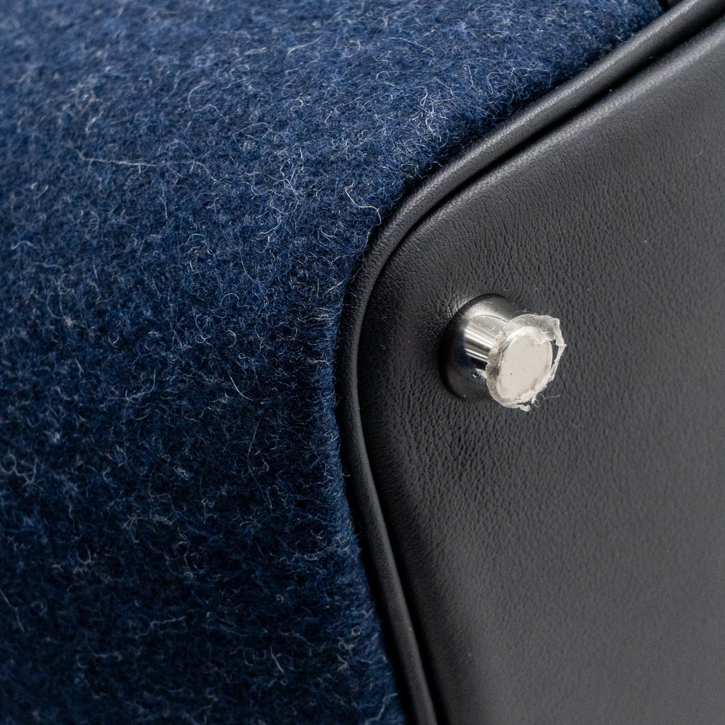 Hermes Picotin 18 Felt Lock Bag Blue Nuit / Caban SHW with Birdy Charm (Sell In A Set)