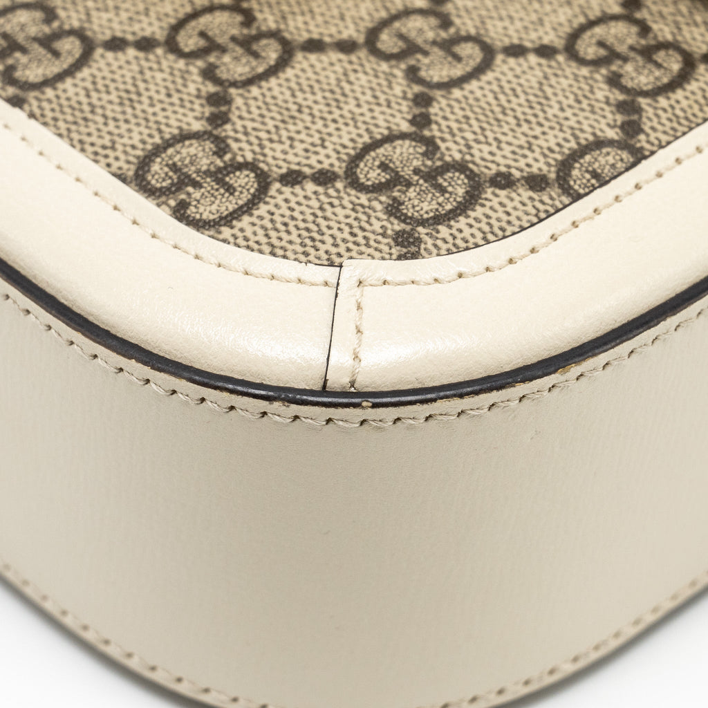 GUCCI MINI HOURSEBIT 1955 BAG GG SUPREME CANVAS/LEATHER GHW