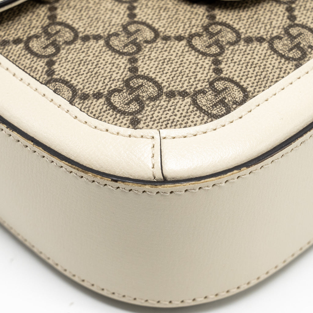 GUCCI MINI HOURSEBIT 1955 BAG GG SUPREME CANVAS/LEATHER GHW
