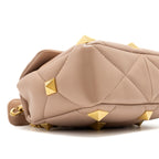 VALENTINO MEDIUM ROMAN STUD SHOULDER BAG NAPPA POUDRE GHW