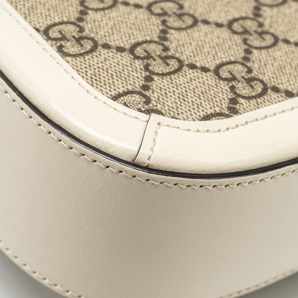 GUCCI MINI HOURSEBIT 1955 BAG GG SUPREME CANVAS/LEATHER GHW