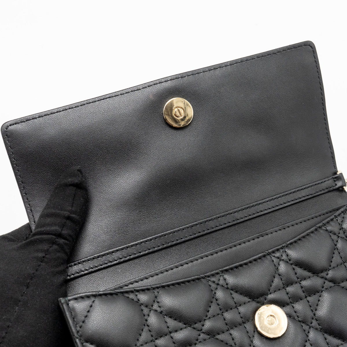 DIOR MY DIOR MINI BAG CANNAGE LAMBSKIN BLACK LGHW