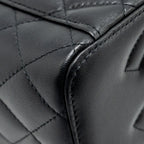 CHANEL TOP HANDLE LONG VANITY CASE LAMBSKIN BLACK SHW (MICROCHIP)