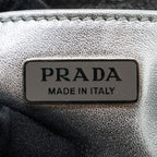 PRADA BORSA A SPALLA CLEO PELLE SPAZZOLATO LEATHER ARGENTO SHW