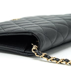 CHANEL 22P 2 IN 1 WALLET ON CHAIN CAVIAR BLACK LGHW