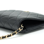 CHANEL 22P 2 IN 1 WALLET ON CHAIN CAVIAR BLACK LGHW