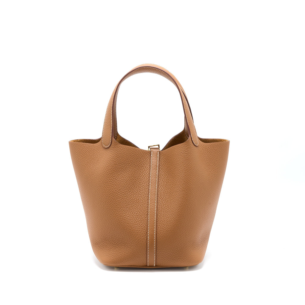 Hermes Picotin 22 Lock Bag Clemence Gold GHW