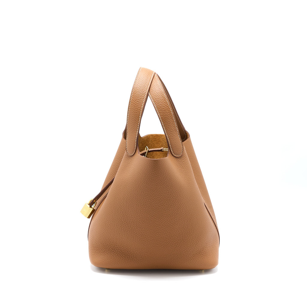 Hermes Picotin 22 Lock Bag Clemence Gold GHW