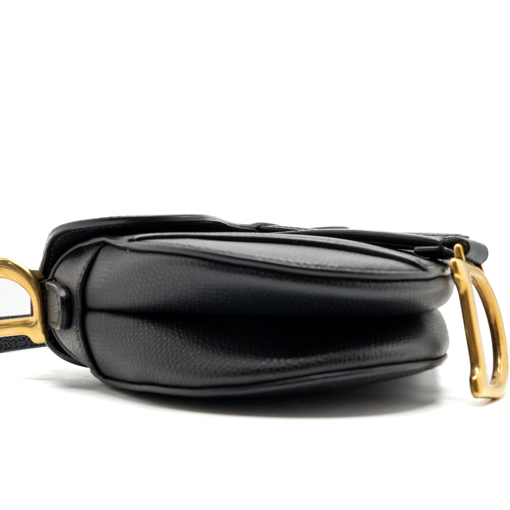 DIOR MINI SADDLE BAG GRAINED CALFSKIN BLACK GHW