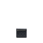 CHANEL CLASSIC SMALL COMPACT WALLET CAVIAR BLACK SHW