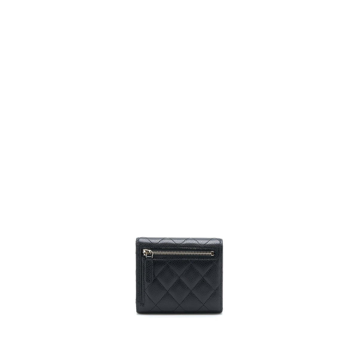 CHANEL CLASSIC SMALL COMPACT WALLET CAVIAR BLACK SHW