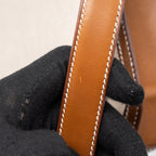 HERMES POCHETTE KELLY DEPECHES 25 CANVAS/BARENIA ECRU BEIGE/FAUVE GHW