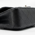 CHANEL MEDIUM CLASSIC DOUBLE FLAP BAG CAVIAR BLACK SHW