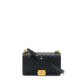 CHANEL MEDIUM BOY CAVIAR BLACK BRUSHED GOLD HARDWARE(MICROCHIP)