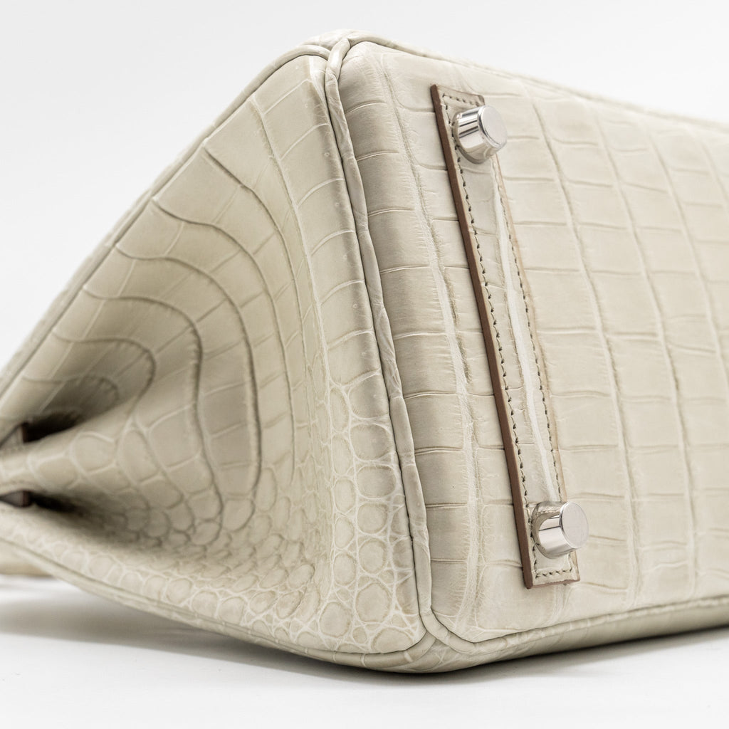 Hermes Birkin 25 Crocodile Porosus Beton SHW