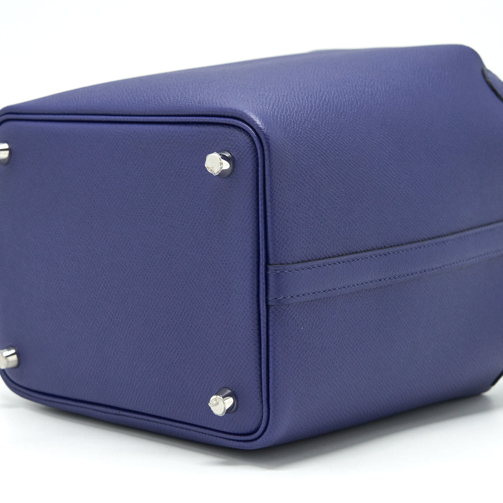 Hermes Picotin 18 Lock Bag Epsom Bleu Encre/ Brique/ Noir SHW