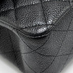 CHANEL MEDIUM CLASSIC DOUBLE FLAP BAG CAVIAR BLACK SHW