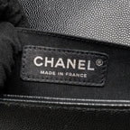 CHANEL MEDIUM BOY BAG CAVIAR BLACK SHW