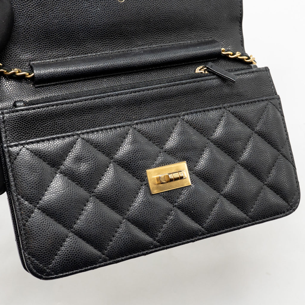 Chanel 2.55 Reissue Wallet on Chain Caviar Black GHW