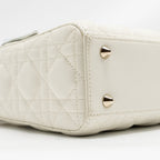 DIOR SMALL LADY DIOR MY ABCDIOR BAG CANNAGE LAMBSKIN WHITE LGHW