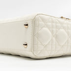 DIOR SMALL LADY DIOR MY ABCDIOR BAG CANNAGE LAMBSKIN WHITE LGHW
