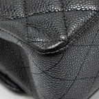 CHANEL MEDIUM CLASSIC DOUBLE FLAP BAG CAVIAR BLACK SHW