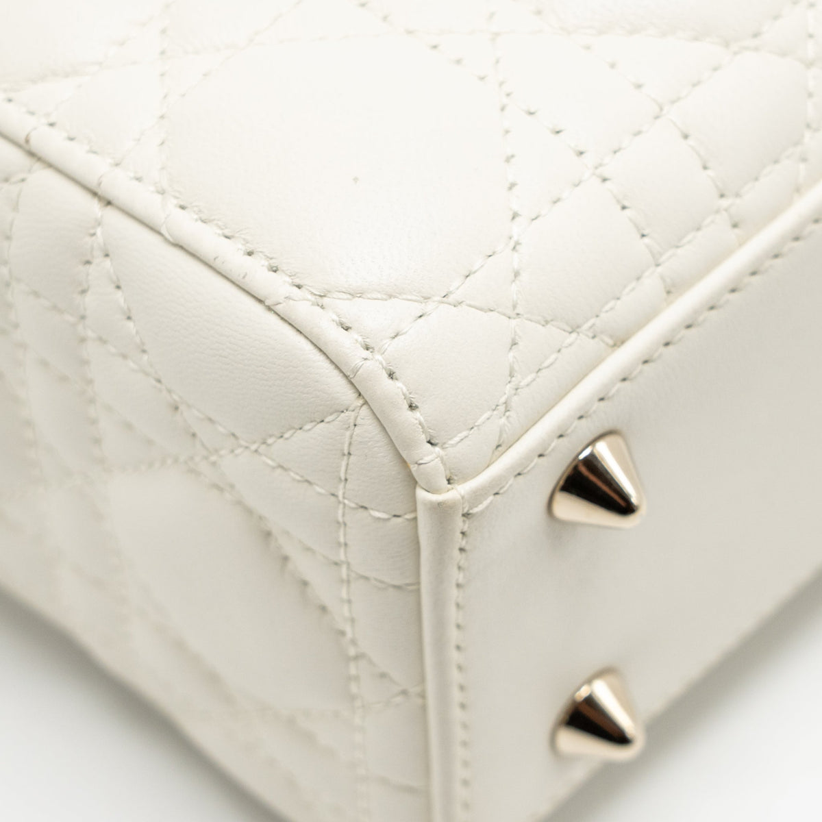 DIOR SMALL LADY DIOR MY ABCDIOR BAG CANNAGE LAMBSKIN WHITE LGHW