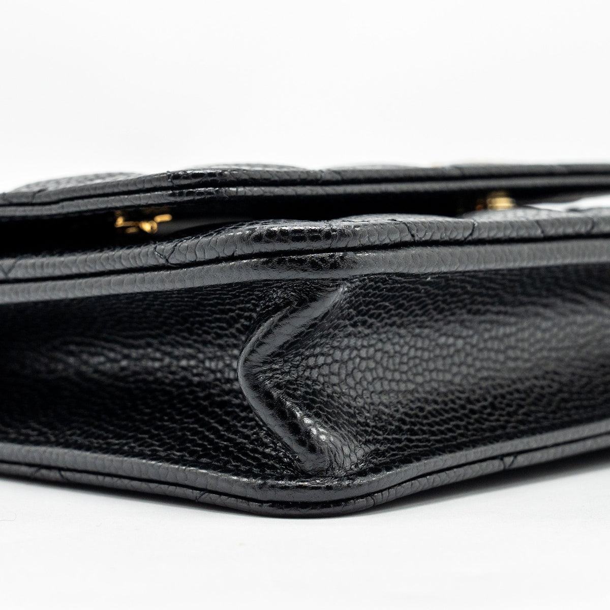 CHANEL CLASSIC WALLET ON CHAIN CAVIAR BLACK GHW (MICROCHIP)