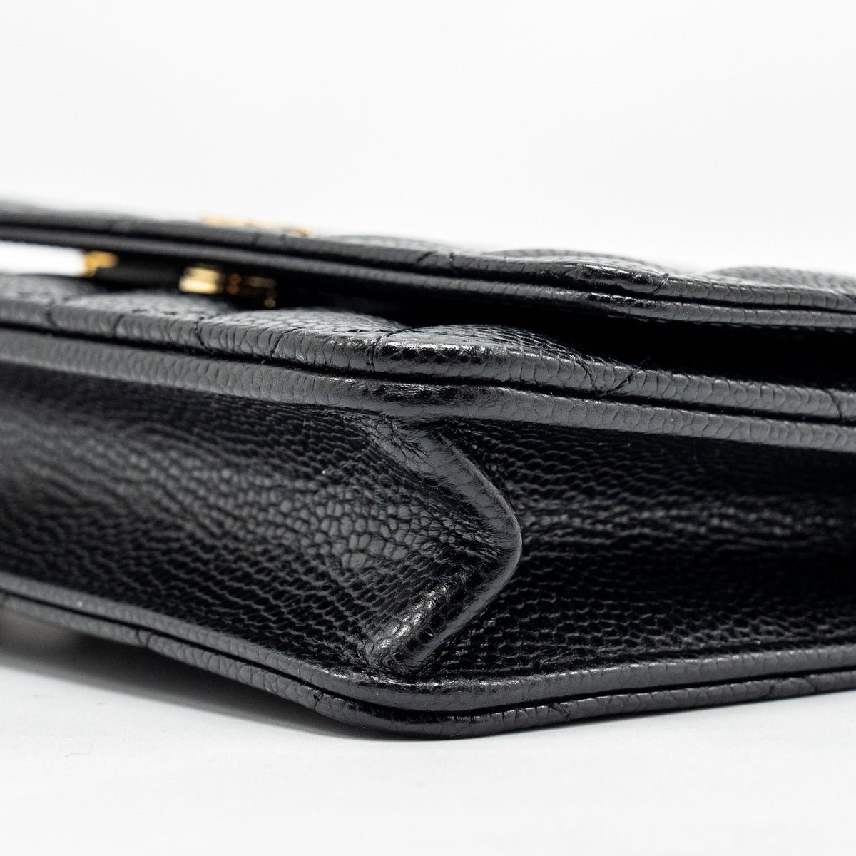 CHANEL CLASSIC WALLET ON CHAIN CAVIAR BLACK GHW (MICROCHIP)