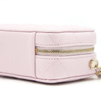 CHANEL 22P TOP HANDLE MINI VANITY WITH CHAIN CAVIAR LIGHT PINK LGHW