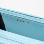 CHANEL CLASSIC WALLET ON CHAIN LAMBSKIN LIGHT BLUE SHW