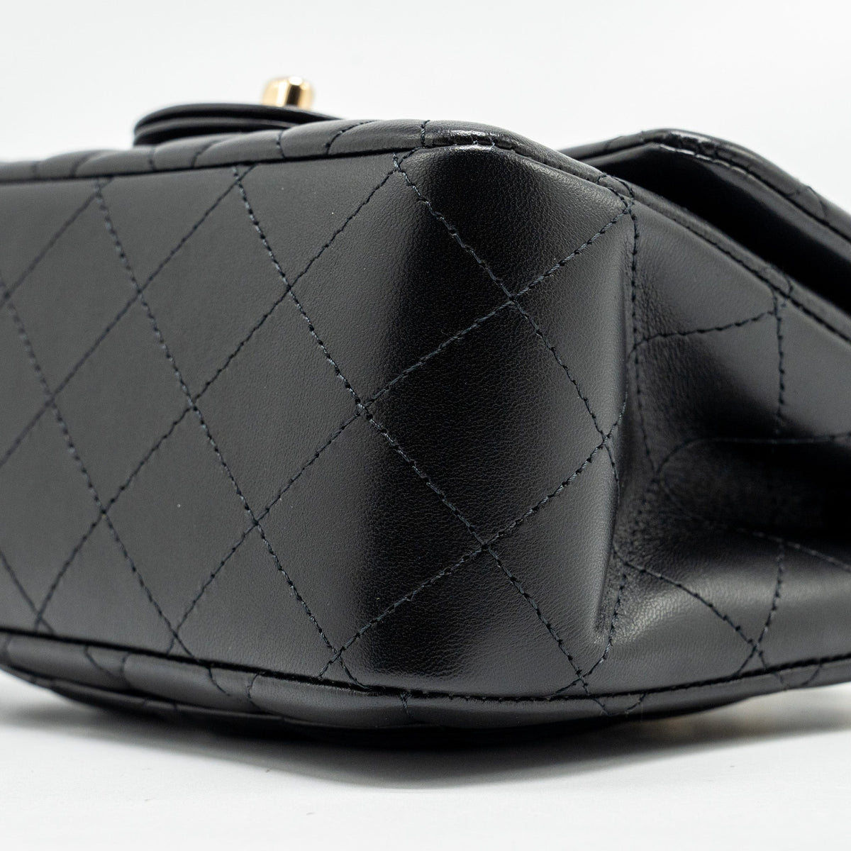 CHANEL MINI SQUARE FLAP BAG LAMBSKIN BLACK LGHW (MICROCHIP)