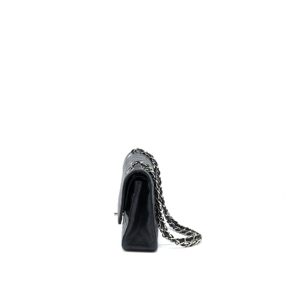 CHANEL MEDIUM CLASSIC DOUBLE FLAP BAG CAVIAR BLACK SHW