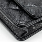 CHANEL CLASSIC WALLET ON CHAIN CAVIAR BLACK GHW (MICROCHIP)