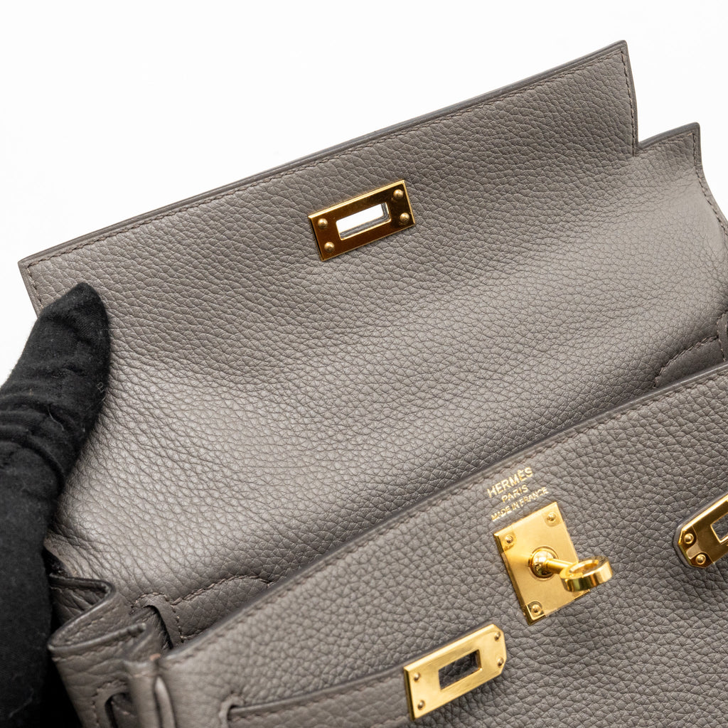 Hermes Kelly 25 togo gris etain GHW